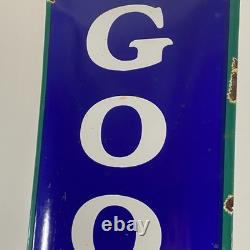 Plaque émaillée Goodrich 90x20cm (35,4x7,9) Ancienne enseigne pneus de