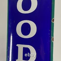 Plaque émaillée Goodrich 90x20cm (35,4x7,9) Ancienne enseigne pneus de