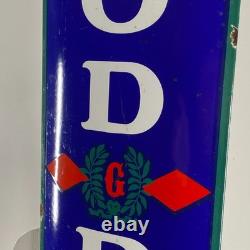 Plaque émaillée Goodrich 90x20cm (35,4x7,9) Ancienne enseigne pneus de