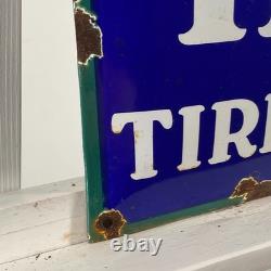 Plaque émaillée Goodrich 90x20cm (35,4x7,9) Ancienne enseigne pneus de