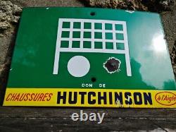Plaque émaillée HUTCHINSON Enamel plate no Michelin Dunlop Continental
