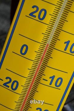 Plaque émaillée HUTCHINSON pneus thermomètre 65 cm emailschilder