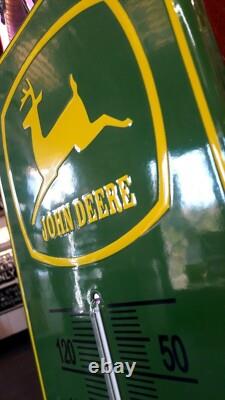 Plaque émaillée JOHN DEERE thermomètre 75 cm enamel sign emailschild