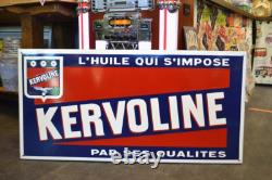 Plaque émaillée KERVOLINE huile -1 mètre- enamel sign emailschilder