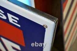 Plaque émaillée KERVOLINE huile -1 mètre- enamel sign emailschilder