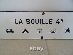 Plaque émaillée LA BOUILLE GR 23 PANNEAU ROUTIER old enamel ART POPULAIRE