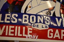 Plaque émaillée LES BONS VINS DE LA VIEILLE GARDE enamel sign enamelsign