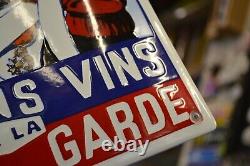 Plaque émaillée LES BONS VINS DE LA VIEILLE GARDE enamel sign enamelsign