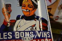 Plaque émaillée LES BONS VINS DE LA VIEILLE GARDE enamel sign enamelsign