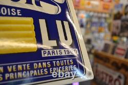 Plaque émaillée LU LEFEVRE UTILE alimentaire paille d'or enamel sign