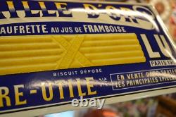 Plaque émaillée LU LEFEVRE UTILE alimentaire paille d'or enamel sign