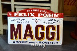 Plaque émaillée MAGGI Félix Potin bouillon arome alimentaire