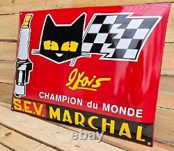 Plaque émaillée MARCHAL S. E. V bougie enamel sign emailschild