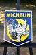 Plaque émaillée MICHELIN bleu et jaunepneus automobiles enamel sign