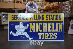 Plaque émaillée MICHELIN tires pneus service station enamel sign emailschild