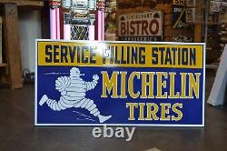 Plaque émaillée MICHELIN tires service filling station enamel sign