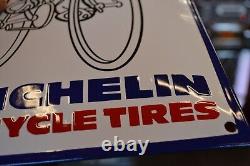 Plaque émaillée MICHELIN velo cycliste pneus garage enamel emailschild