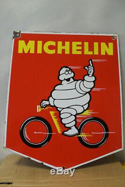 Plaque émaillée MICHELIN vélo état quasi neuve, mint, clermont-ferrand