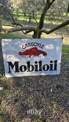 Plaque émaillée MOBILOIL 1937 Enamel Garage
