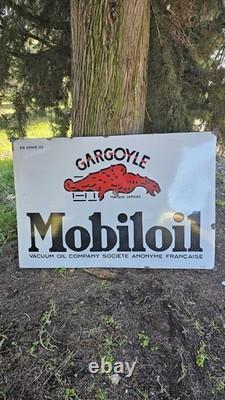 Plaque émaillée MOBILOIL 1937 Enamel Garage