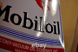 Plaque émaillée MOBILOIL bidon motor oil huile automobile enamel sign