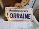 Plaque émaillée Machine A Traire Lorraine 40 x 19.8 cm