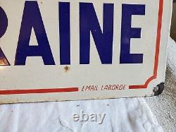 Plaque émaillée Machine A Traire Lorraine 40 x 19.8 cm