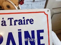 Plaque émaillée Machine A Traire Lorraine 40 x 19.8 cm