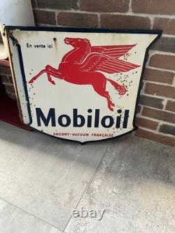 Plaque émaillée Mobiloil Vitracier NEUHAUS 1950