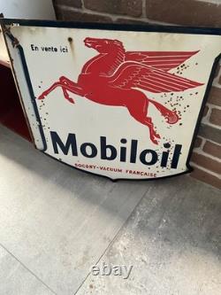 Plaque émaillée Mobiloil Vitracier NEUHAUS 1950