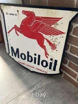 Plaque émaillée Mobiloil Vitracier NEUHAUS 1950