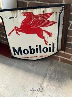 Plaque émaillée Mobiloil Vitracier NEUHAUS 1950