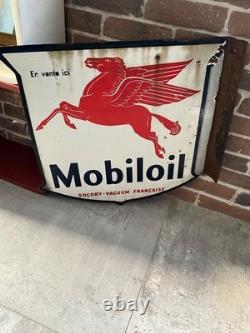 Plaque émaillée Mobiloil Vitracier NEUHAUS 1950