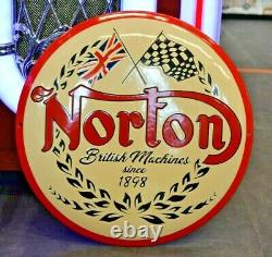 Plaque émaillée NORTON moto british machines garage enamel sign