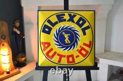 Plaque émaillée OLEXOL auto oil huile enamel sign emailschild 4545 cm