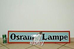 Plaque émaillée OSRAM lampe ampoule lumière1 mètre enamel sign emailschilder