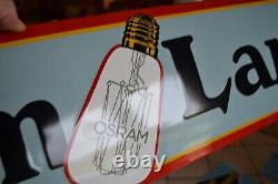 Plaque émaillée OSRAM lampe ampoule lumière1 mètre enamel sign emailschilder