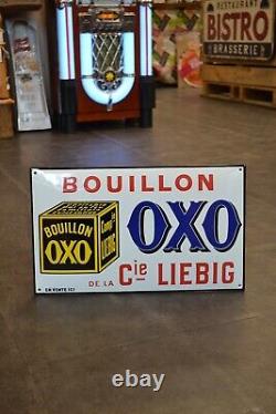 Plaque émaillée OXO LIEBIG BOUILLON alimentaire enamel sign emailschild