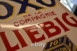 Plaque émaillée OXO LIEBIG bouillon cube alimentaire enamel sign emailschild