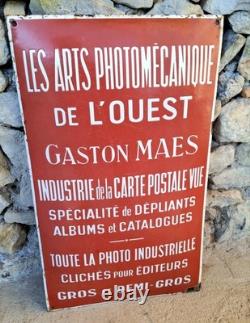 Plaque émaillée Originale Arts Photomecanique Carte Postale Plaque Bombée