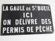Plaque emaillée PERMIS DE PECHE old enamel art populaire chasse