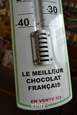 Plaque émaillée PUPIER Chocolat thermomètre 65 cm enamel sign