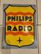 Plaque émaillée Philips radio Bombé Année 30 Signé L'émaillot gravure ORIGINAL