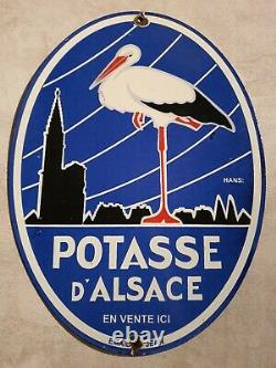 Plaque émaillée Potasse d'Alsace en vente ici Signée 30 x 23 cm