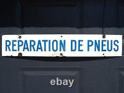 Plaque émaillée REPARATION DE PNEUS french enamel sign emailschild garage pub