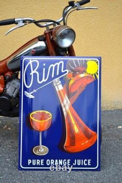 Plaque émaillée RIM jus d'orange boisson