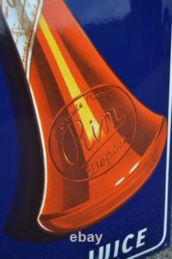 Plaque émaillée RIM jus d'orange boisson