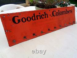 Plaque émaillée, Rare Ancien Présentoir Tôle Goodrich Colombes Garage Automobile