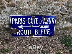 Plaque emaillee Route N7 route bleue