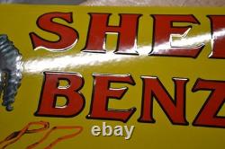 Plaque émaillée SHELL benzin auto oil essence et huile emailschilder